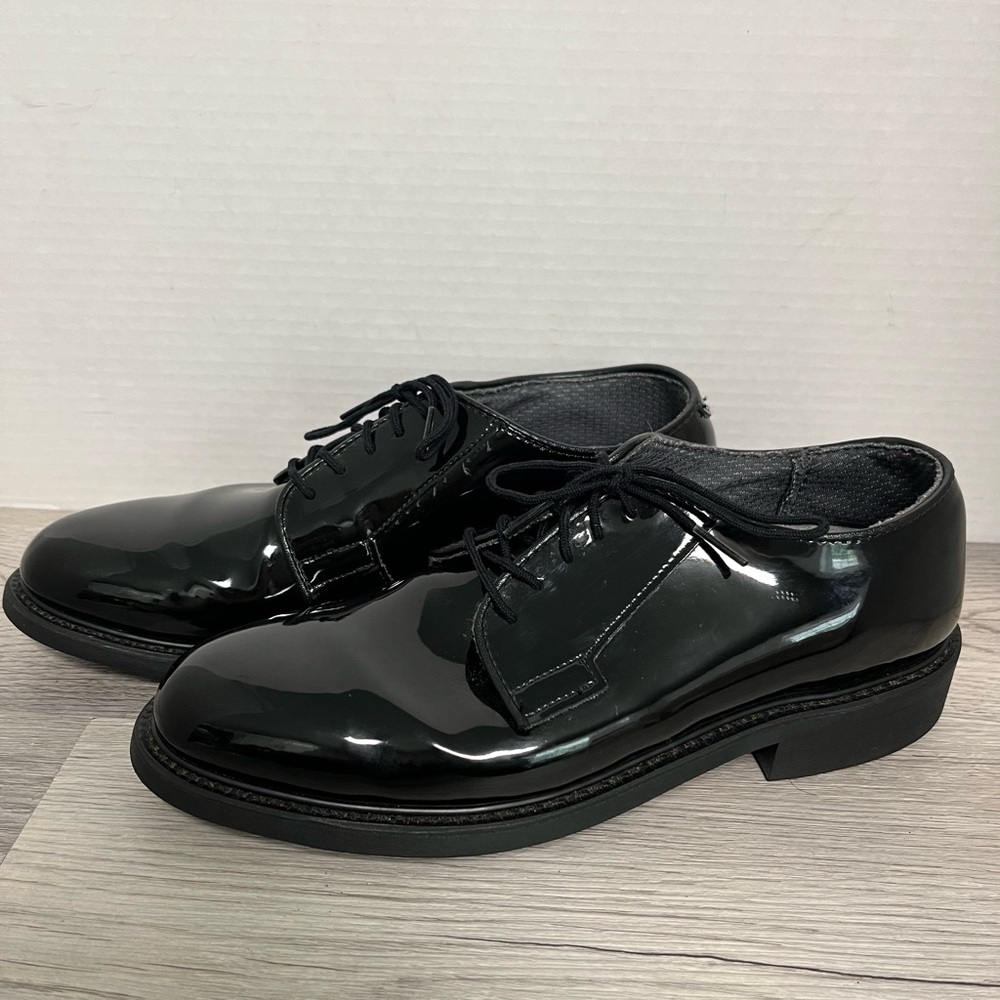 Bates Patent Leather Black Uniform Lace Up Dress Shoes Men’s Size 6.5 D